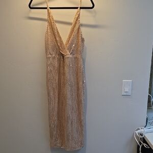 Source Unknown Gold Sequin Dress